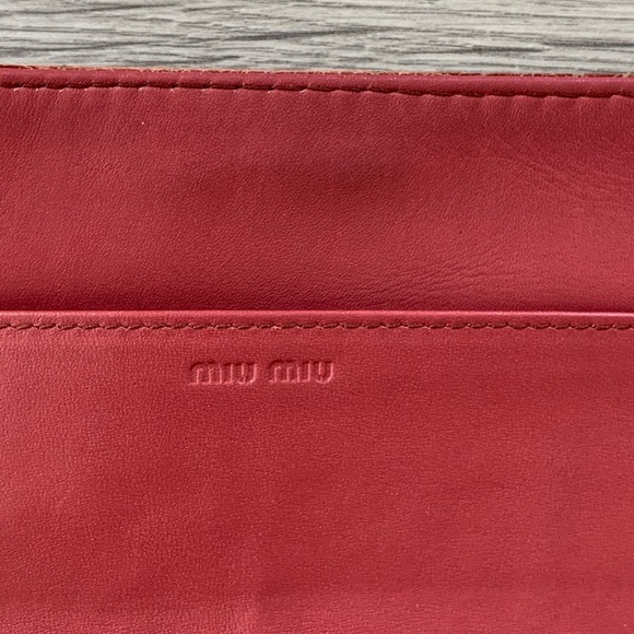 Miu Miu Pink Leather Snap Closure Long Wallet - Picture 7 of 12